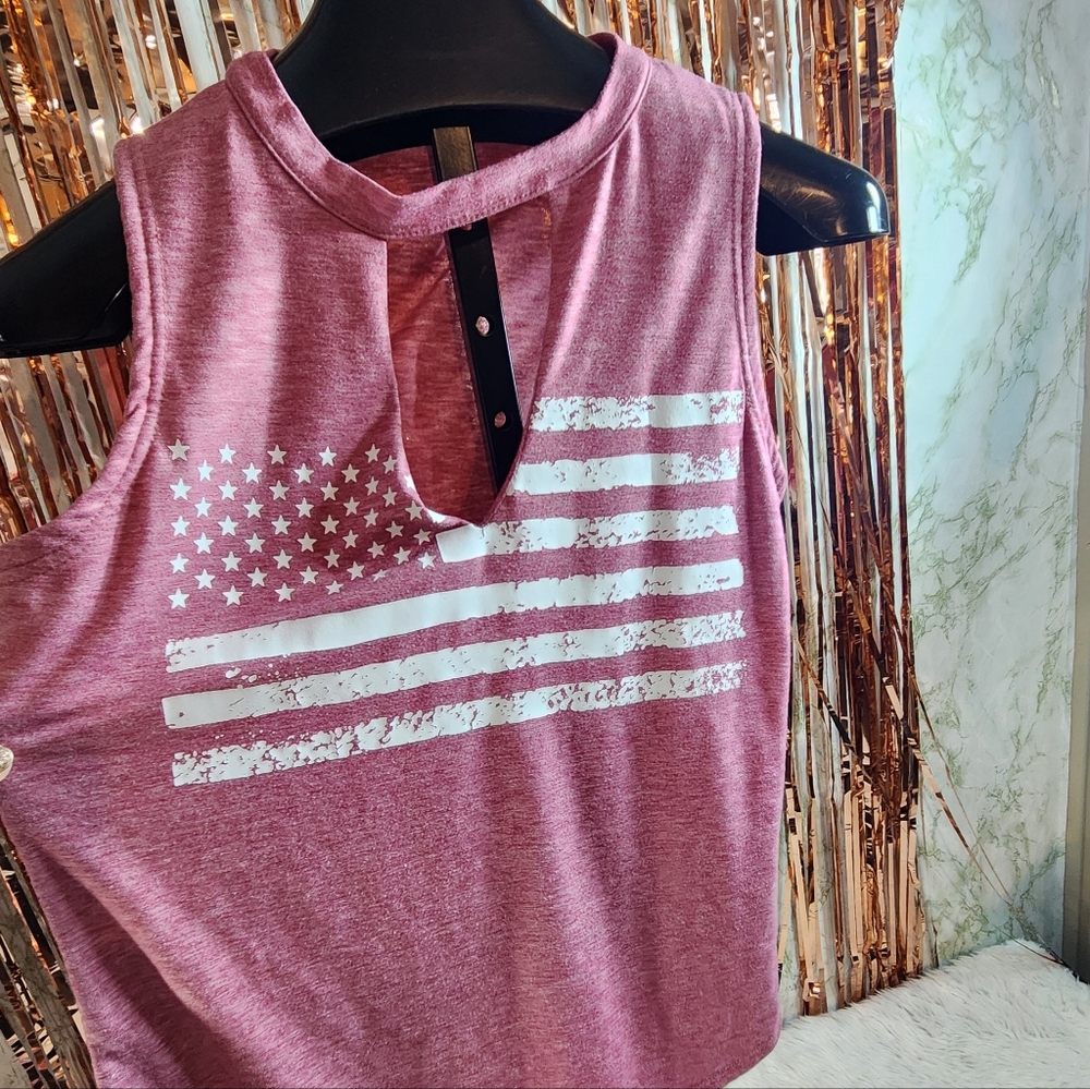 Flag Screenprint Sleeveless Top - Picture 5 of 8